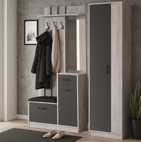 Прихожая ДЕЙТОН бетон антрацит 