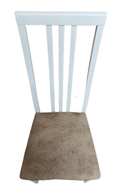 Стул МДК-82 Эмаль белая Микровелюр бежевый 