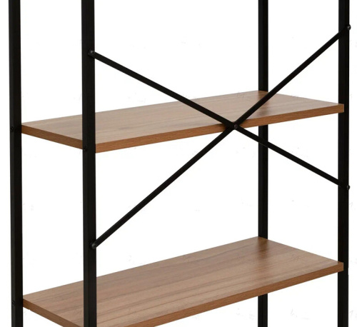 Стеллаж Leset Стилвуд 24 широкий 4 полки черный орех лион светлый 
