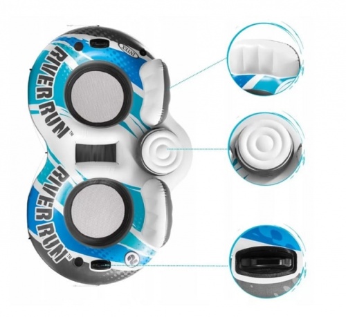 Надувной круг для двоих с холодильником Intex River Run Небесный (56827EU)