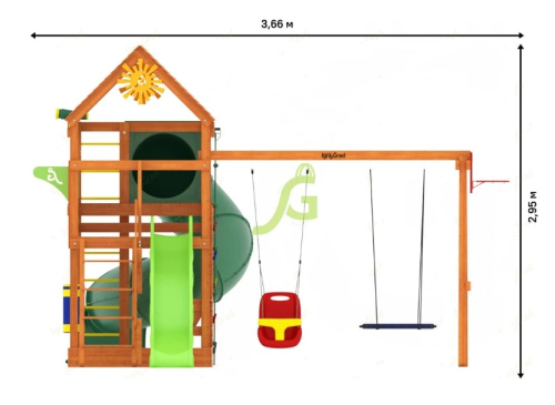 Детская площадка IgraGrad Крафт Pro 3 с трубой мод.2
