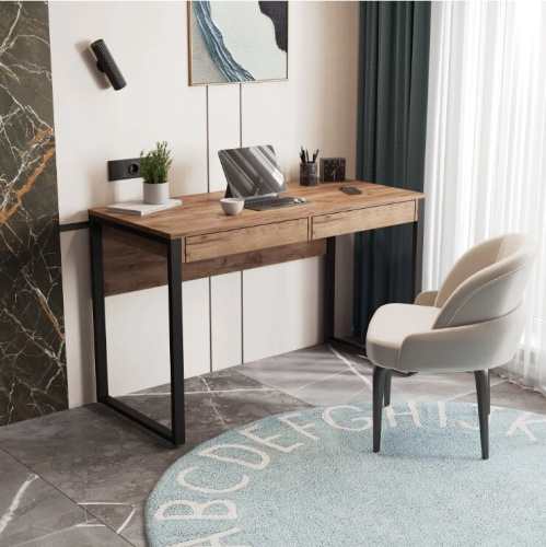 Письменный стол Mio Tesoro Велия МВ-01 Loft дуб крафт золотой черный 