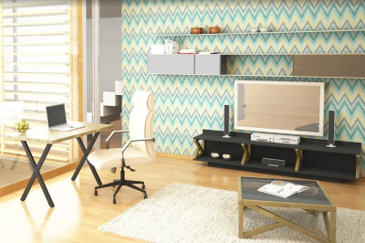 Стол Хьюстон 120х70 дуб золотой металл черный 