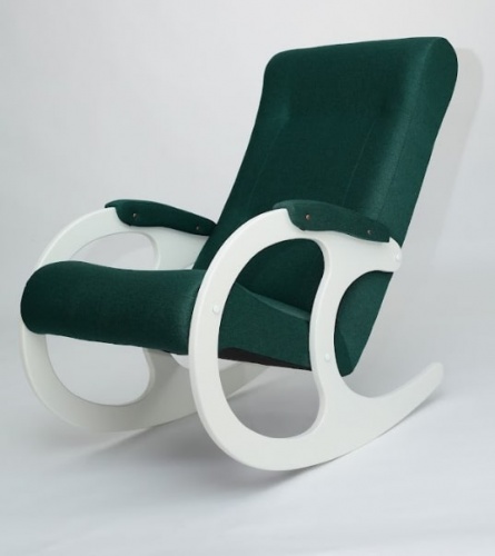 Кресло-качалка Бастион 3 арт. Bahama emerald ноги белые