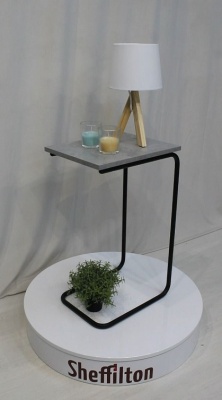 Стол журнальный Sheffilton SHT-CT9 бетон чикаго светлый черный муар 