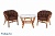 IND Комплект Багама дуэт коньяк подушка коричневая овальный стол