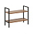 Стеллаж Leset Стилвуд 22 широкий 2 полки черный орех лион светлый