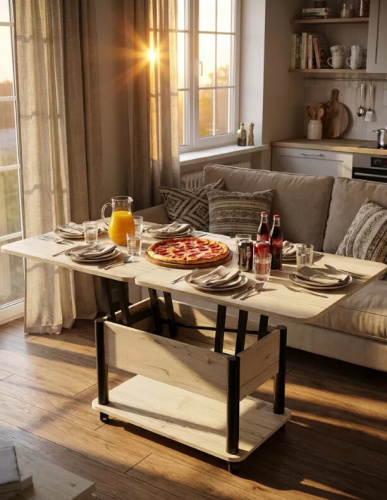 Стол-трансформер Джокер гаскон пайн светлый черный 