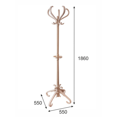 Вешалка напольная В 10Н белый ясень 