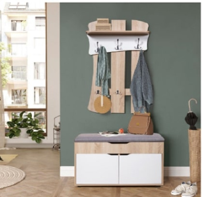 Вешалка НЮАНС-2 белый дуб сонома 