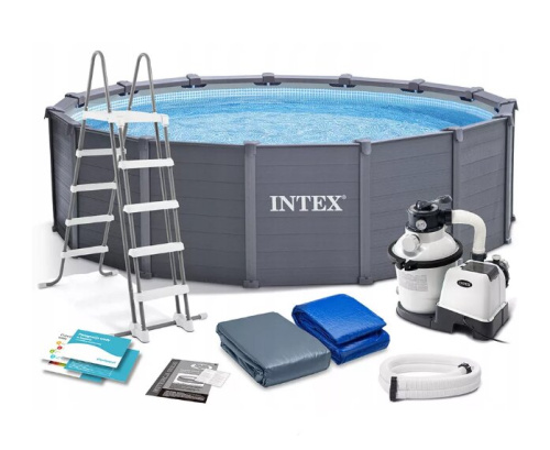 Бассейн каркасный Intex Graphite Gray Panel 478x124 см (26384NP)
