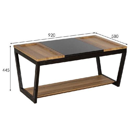 Стол журнальный BeautyStyle 33 дуб вотан черный 