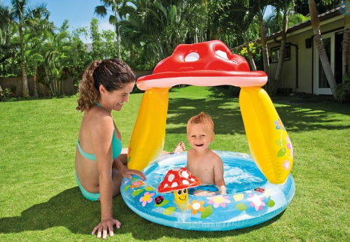Надувной детский бассейн с навесом Intex 57114NP 102х89 см 