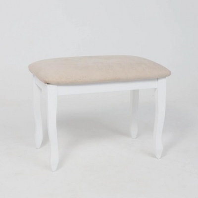 Банкетка МДК-81 Эмаль белая Микровелюр бежевый 