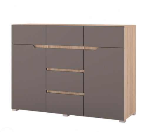 Комод Горизонт Мебель Анталия 1200 дуб сонома/графит софт 