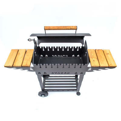 Мангал-гриль Вулкан Вуд на колесах 4мм