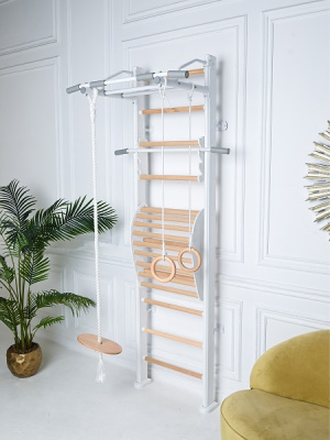Детский спортивный комплекс Perfetto sport Scala in legno 1 bianco-naturale PS-115