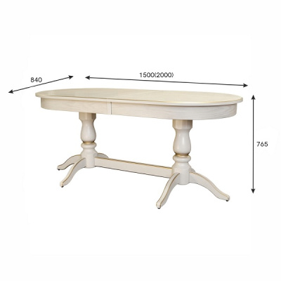 Стол обеденный Тарун 3 слоновая кость 