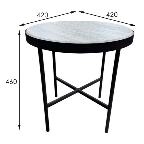 Стол журнальный МеталлАрт М011 малый бежевый дуб 