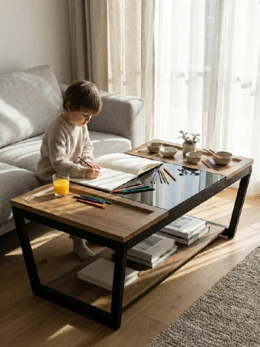 Стол журнальный BeautyStyle 33 дуб вотан черный 