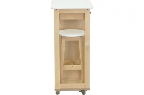 Тумба с табуретом белый лак 