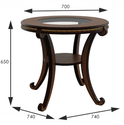 Стол журнальный Глория С Л орех 