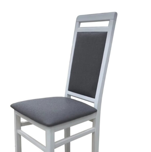 Стул GRAND МДК-191 Эмаль белая Серый микровелюр 