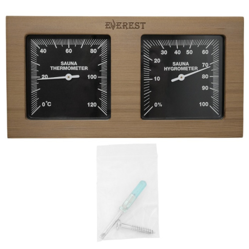 Термогигрометр EVEREST горизонталь кедр (TG-02 black)