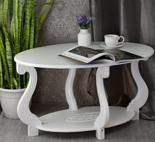 Стол журнальный Овация М ЛАЙТ белый 