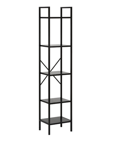 Стеллаж Leset Стилвуд 15 узкий 5 полок черный 