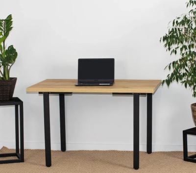 Стол Прага 130х80 дуб золотой металл черный 