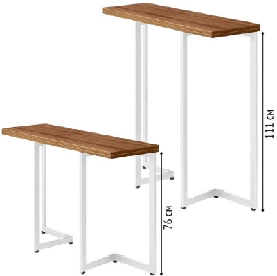 Стол-консоль Арлен 1 дуб табачный металл белый 