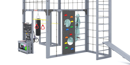 Детская площадка для дачи Савушка КУБ-2 Серый с гамаком для йоги