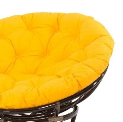 23/01 IND Кресло Папасан темно-коричневый подушка желтая 