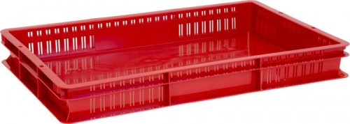 Ящик 600x400x75 сплошное дно красный
