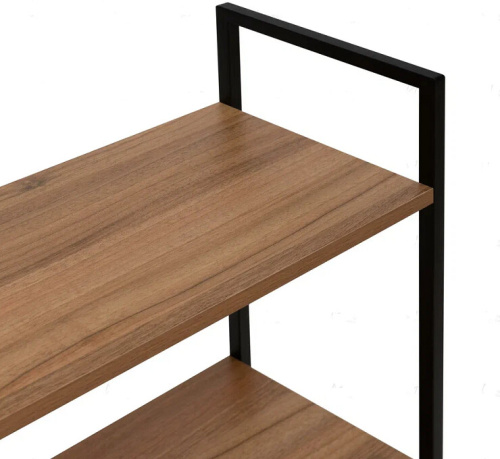 Стеллаж Leset Стилвуд 23 широкий 3 полки черный орех лион светлый 