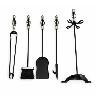 Набор каминный EVEREST K23-SB никель черный