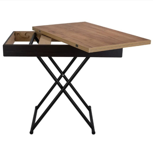 Стол трансформер Лерон дуб крафт золотой черный 