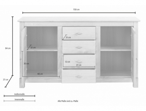 Комод ММЦ Рауна 24 белый воск 