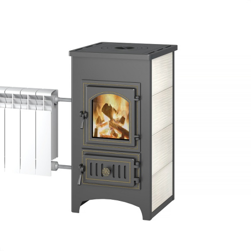 Печь-Камин ВЕЗУВИЙ ПК-01 (270) с плитой и т/о бежевый