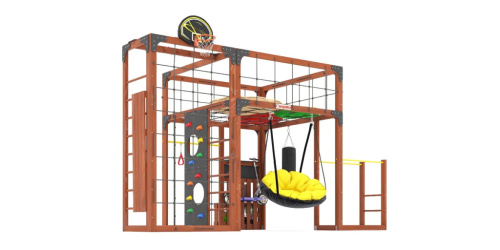 Детская площадка для дачи Савушка КУБ-2 Махагон с подушками