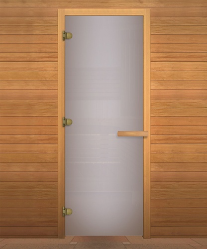 Дверь для бани 1800х700 (сатин матовая, 3 петли, 8мм)