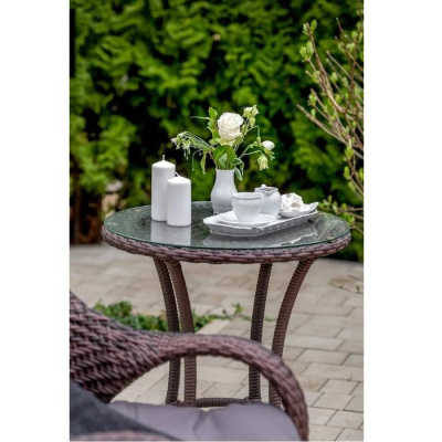 Стол садовый кофейный круглый DECO D60 шоколад