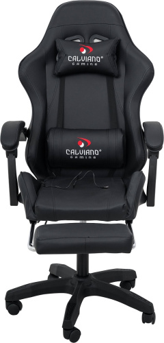 Вибромассажное кресло Calviano 1584 черное PU 