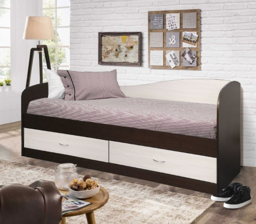 Кровать ЛАГУНА-2 венге ясень шимо светлый 