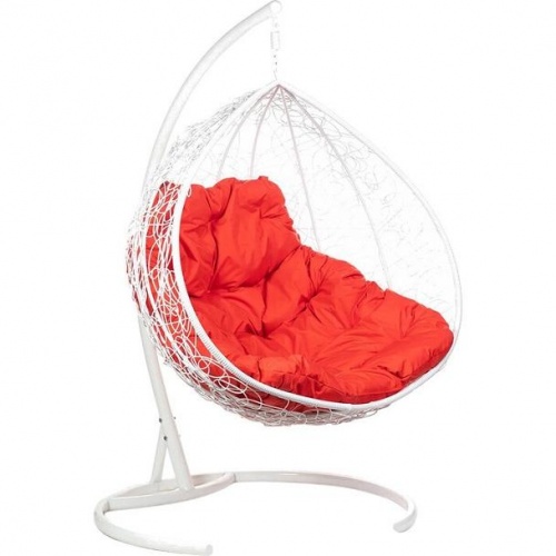 Кресло подвесное BiGarden Gemini White двойной красная подушка 