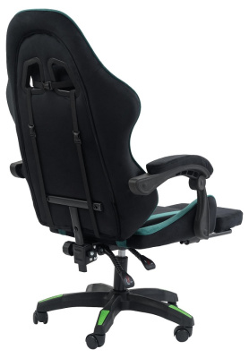 Вибромассажное кресло Calviano 1584 черно-зеленый велюр 