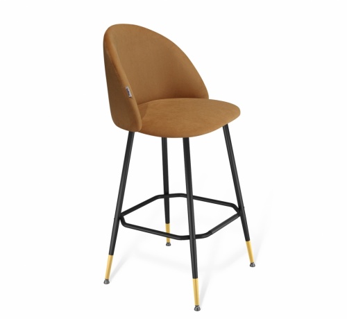 Стул барный Sheffilton SHT-ST35/S131 горчичный черный муар золото 