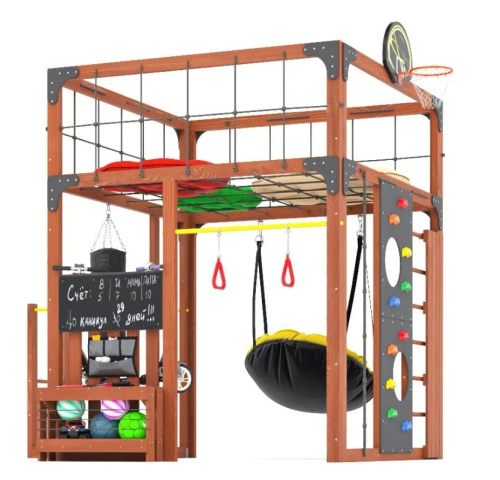 Детская площадка для дачи Савушка КУБ-1 Махагон с подушками