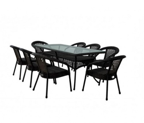 Комплект мебели Deco 8 с прямоугольным столом серо-коричневый